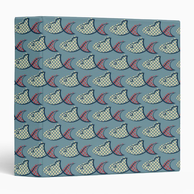 Polka Dot Fish Pattern Binder (Front/Spine)