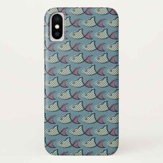 Polka Dot Fish Pattern Case-Mate iPhone Case (Back)