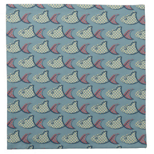 Polka Dot Fish Pattern Cloth Napkin