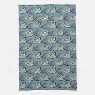 Polka Dot Fish Pattern Kitchen Towel