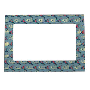 Polka Dot Fish Pattern Magnetic Picture Frame