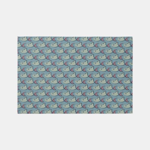 Polka Dot Fish Pattern Rug