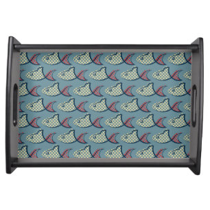 Polka Dot Fish Pattern Serving Tray
