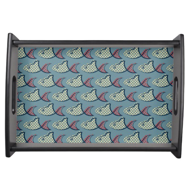 Polka Dot Fish Pattern Serving Tray (Front)