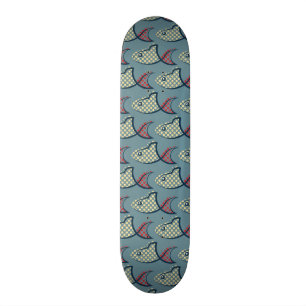 Polka Dot Fish Pattern Skateboard Deck