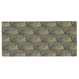 Polka Dot Fish Pattern Wood Flash Drive