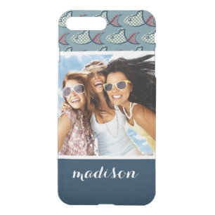 Polka Dot Fish Pattern   Your Photo & Name iPhone 8 Plus/7 Plus Case