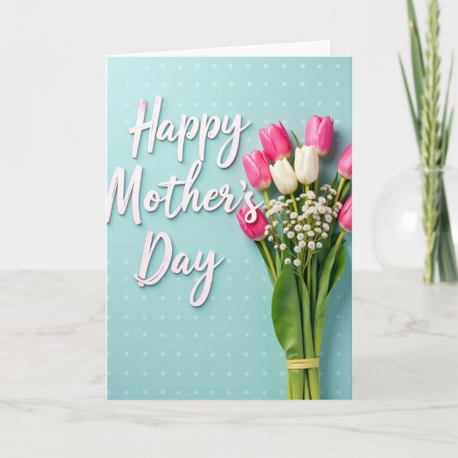 Polka Dot Floral Arrangement Card (Front)