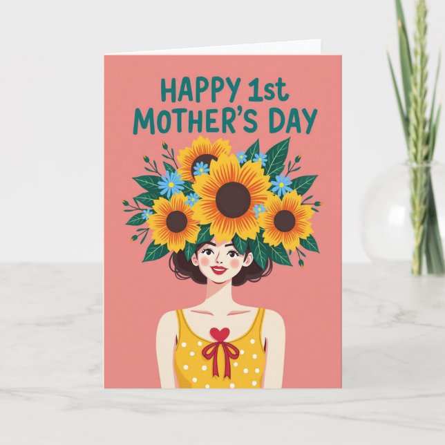 Polka Dot Floral Art Card (Front)