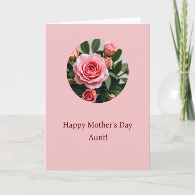 Polka Dot Floral Aunt Card (Front)