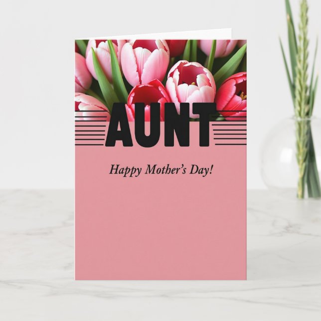 Polka Dot Floral Aunt Mothers Day Card (Front)