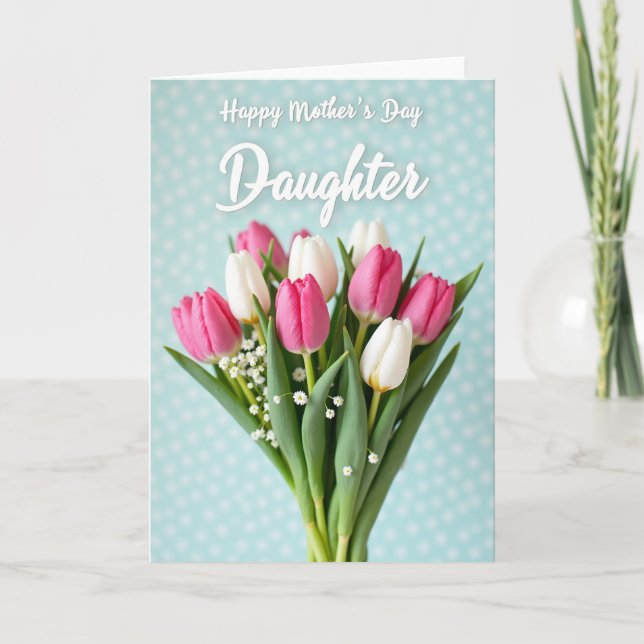 Polka Dot Floral Bouquet Card (Front)