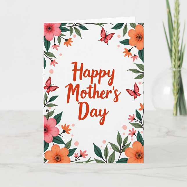 Polka Dot Floral Card (Front)