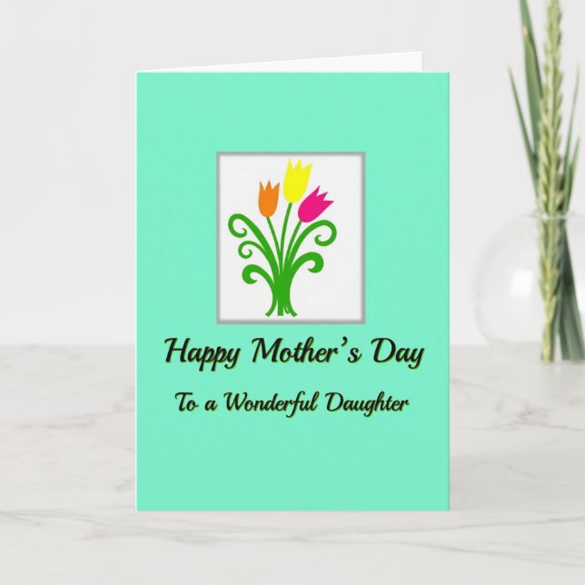Polka Dot Floral Daughter Card (Front)