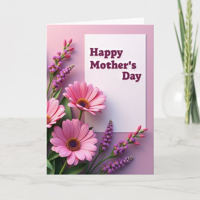 Polka Dot Floral Dedication Card (Front)