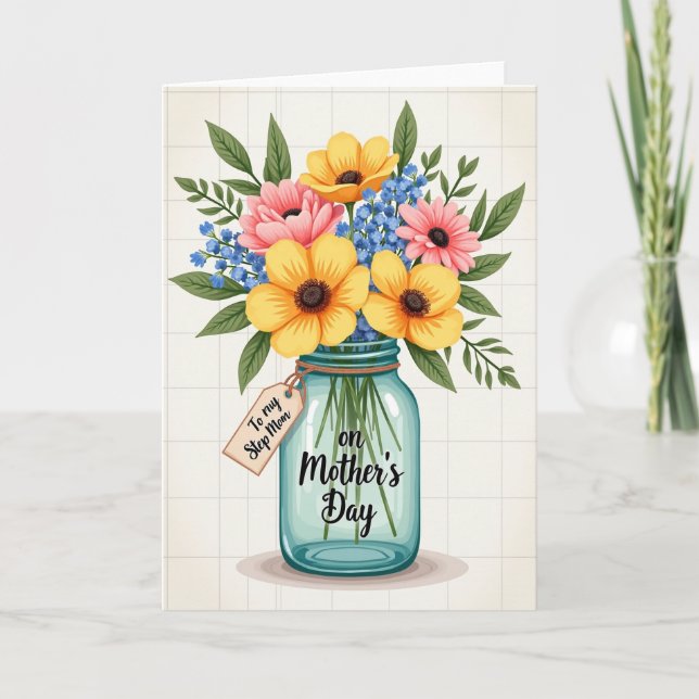 Polka Dot Floral Display Card (Front)