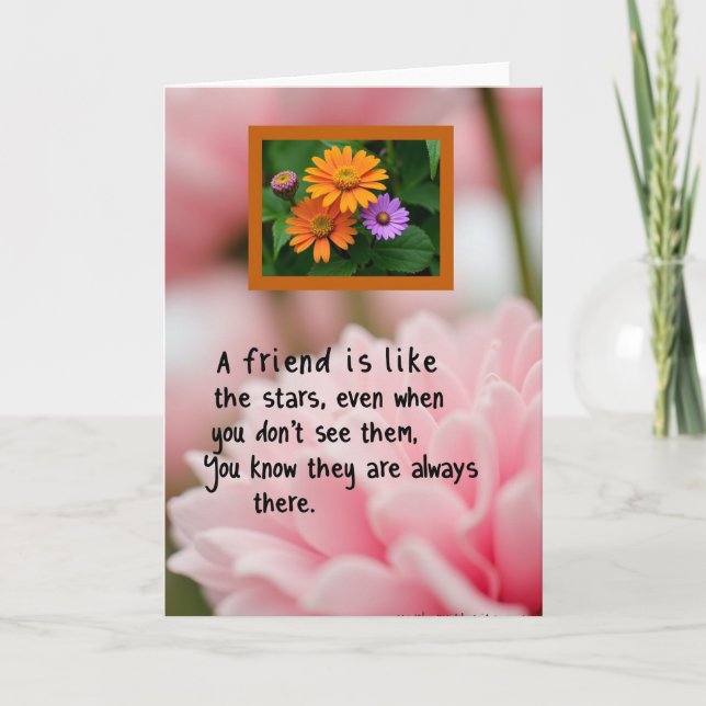 Polka Dot Floral Friendship Card (Front)