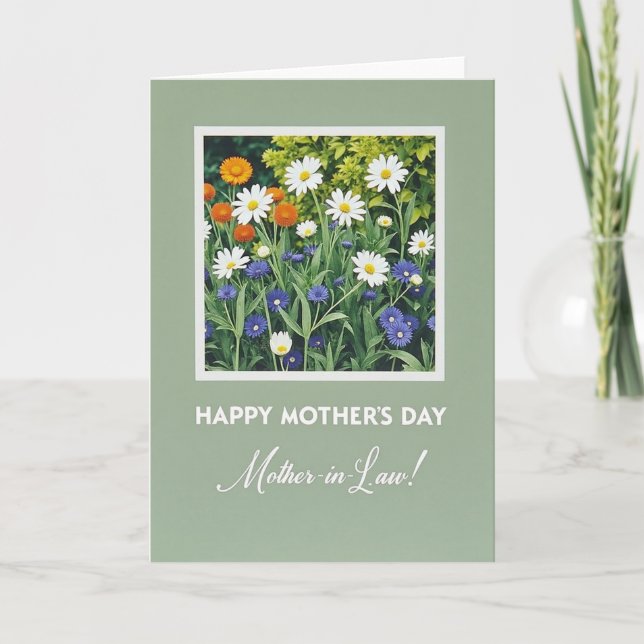 Polka Dot Floral Garden Card (Front)