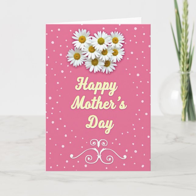 Polka Dot Floral Greeting Card (Front)