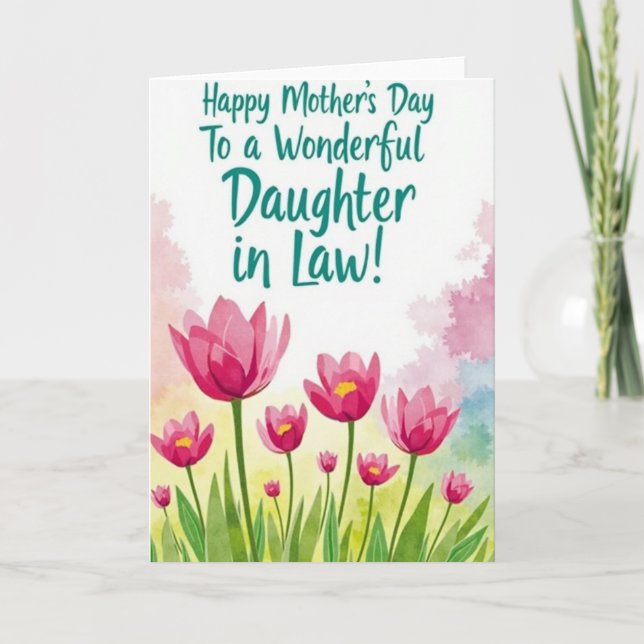 Polka Dot Floral Greetings Card (Front)