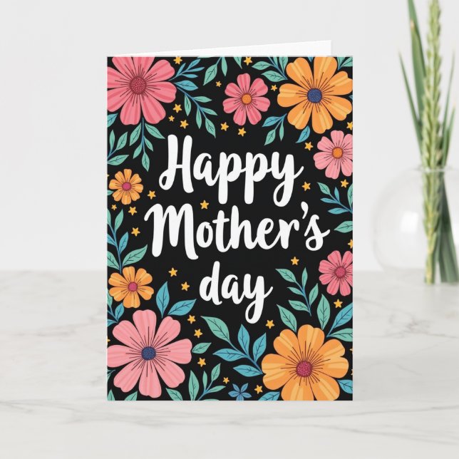 Polka Dot Floral Happy Card (Front)