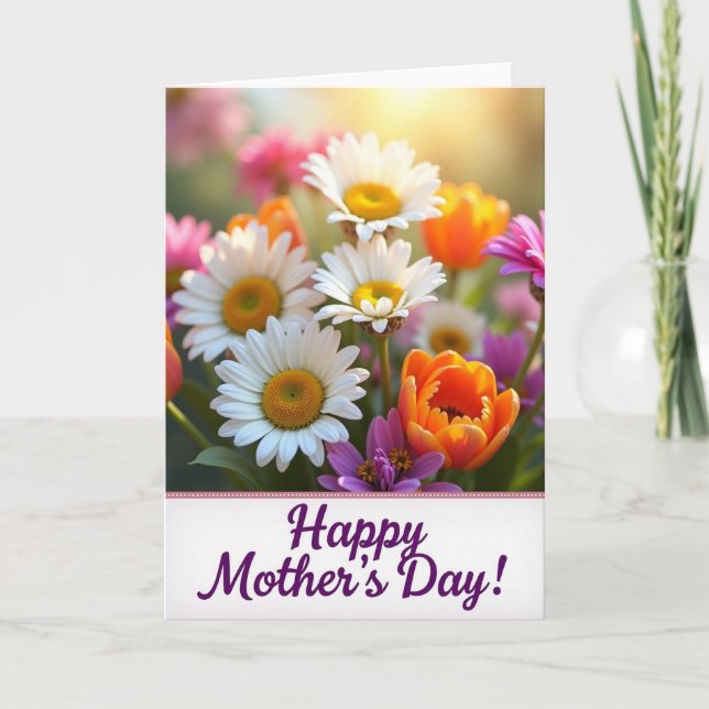 Polka Dot Floral Happy Day Card (Front)