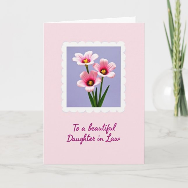 Polka Dot Floral Memento Card (Front)