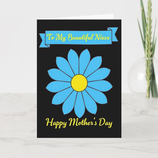 Polka Dot Floral Niece Card (Front)