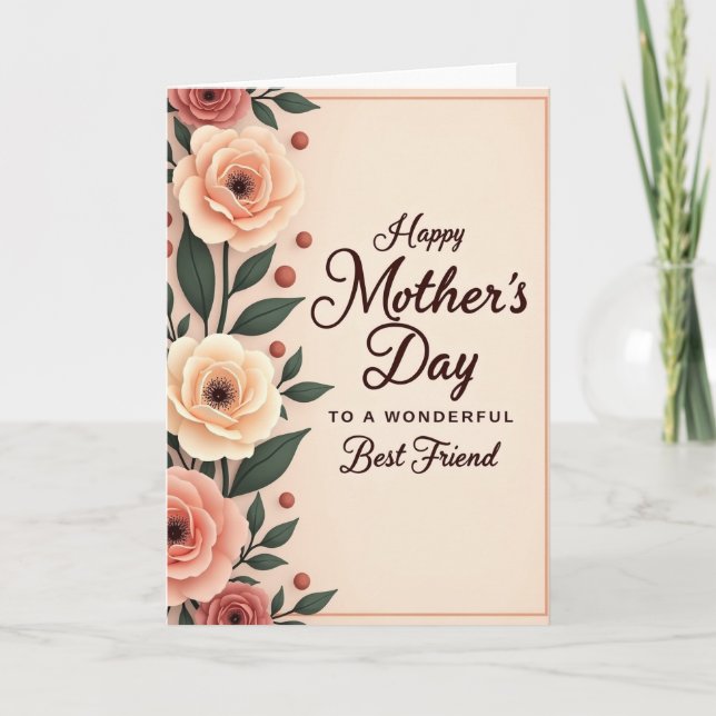 Polka Dot Floral Peach Card (Front)