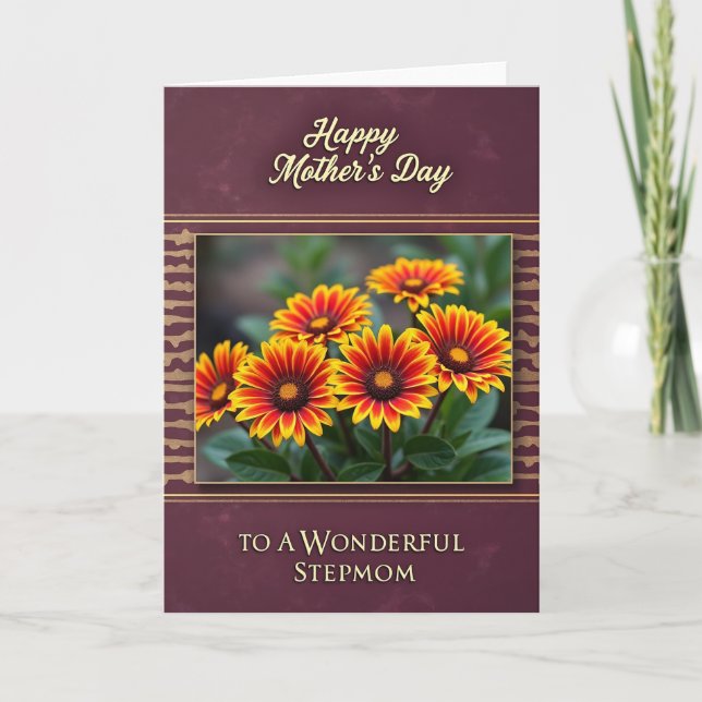 Polka Dot Floral Photo Greeting Card (Front)