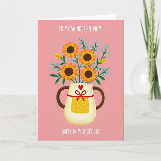 Polka Dot Floral Pitcher Card (Front)