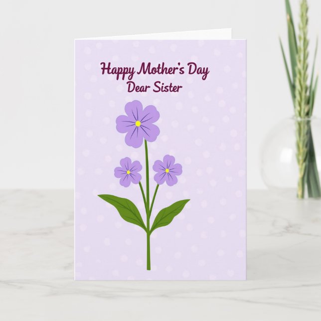 Polka Dot Floral Sister Card (Front)