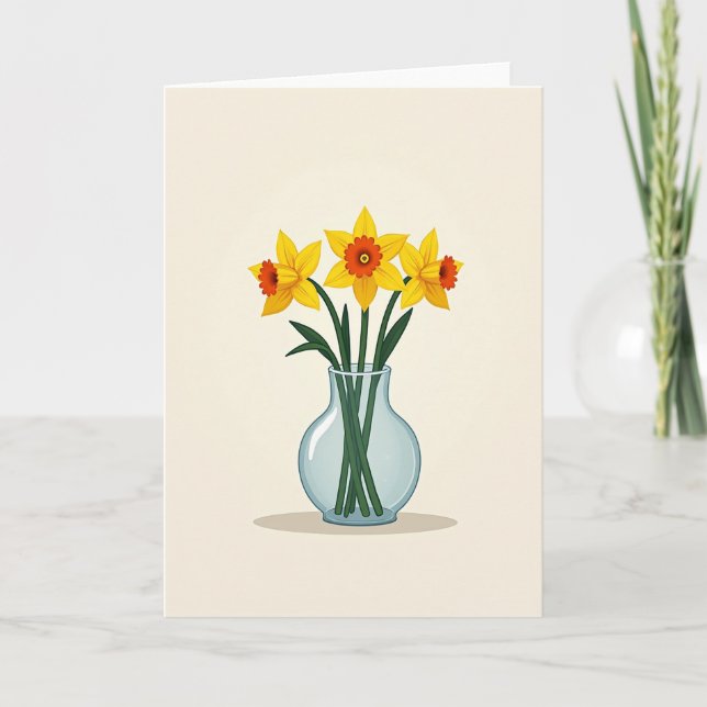 Polka Dot Floral Springtime Card (Front)