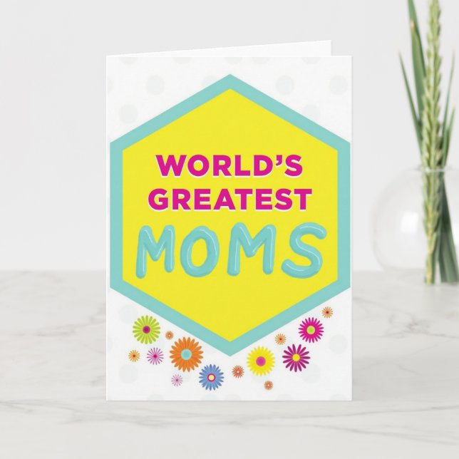 Polka Dot Floral Thanks Card (Front)