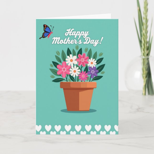 Polka Dot Floral Tribute Card (Front)