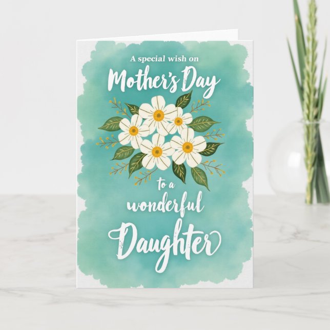 Polka Dot Floral Watercolor Card (Front)