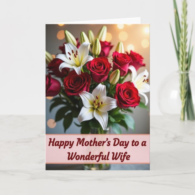 Polka Dot Floral Wife Card (Front)