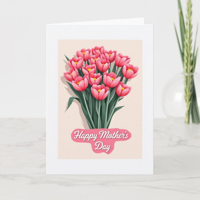 Polka Dot Flower Bouquet Card (Front)