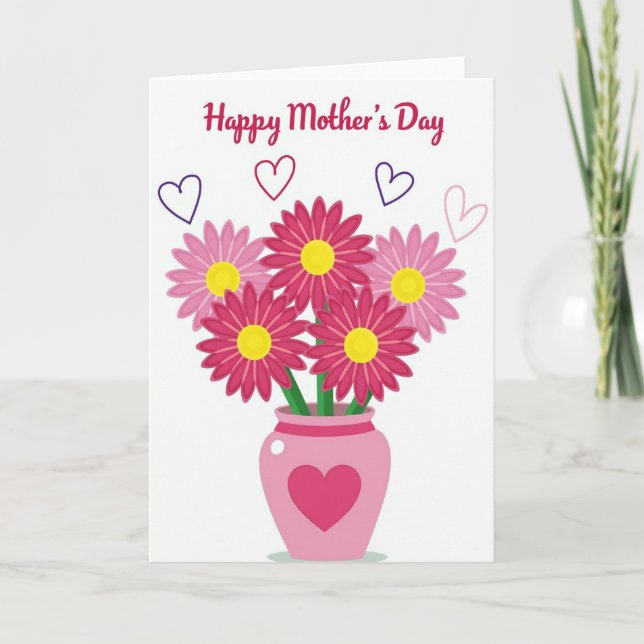 Polka Dot Flower Mom Card (Front)