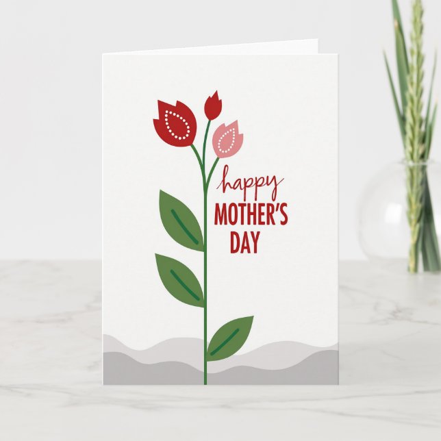 Polka Dot Flower Mothers Day Card (Front)