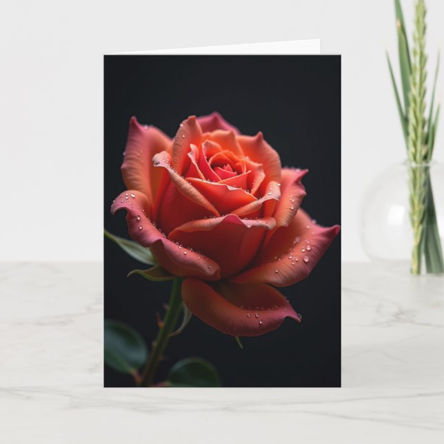 Polka Dot Flower Petals Card (Front)