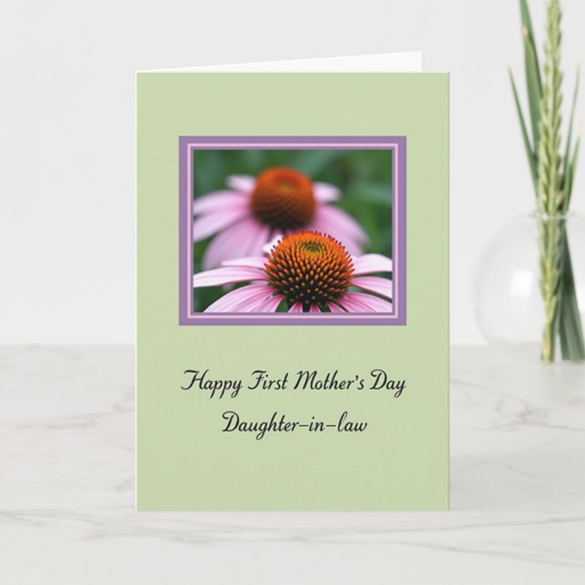 Polka Dot Flower Photo Card (Front)