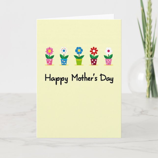 Polka Dot Flower Pot Card (Front)