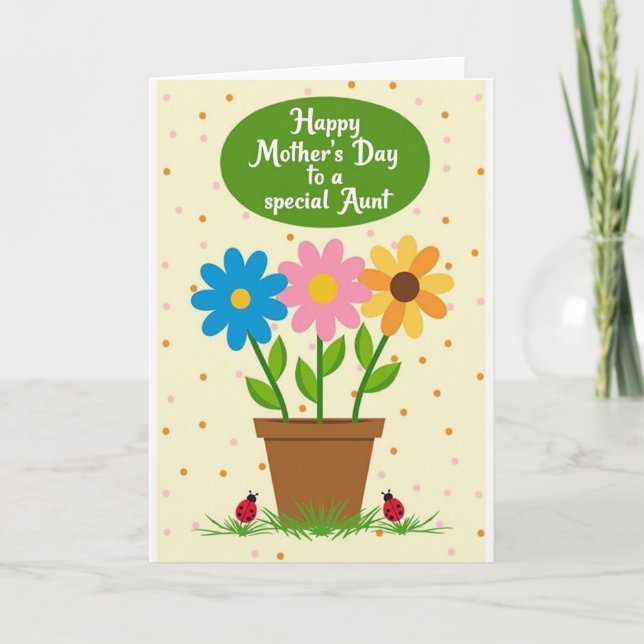 Polka Dot Flower Thank You Card (Front)