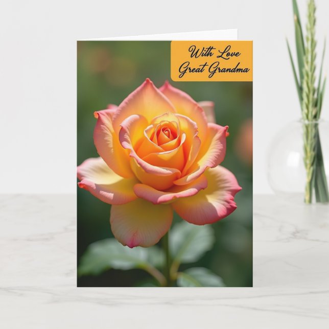 Polka Dot Flower With Love Grandma Card (Front)