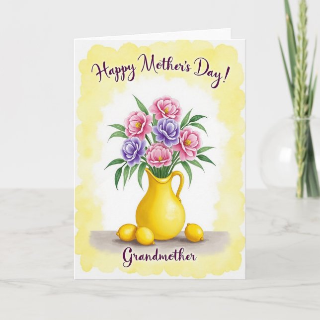 Polka Dot Flowers Happy Day Card (Front)