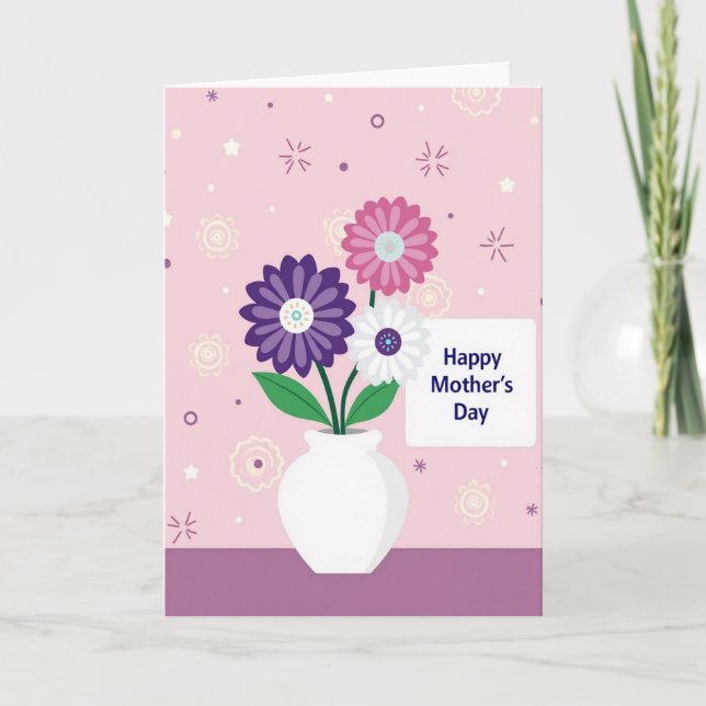 Polka Dot Flowers Mothers Day Card (Front)
