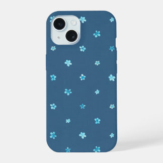 Polka Dot Forget-Me-Nots on Blue background iPhone 15 Case