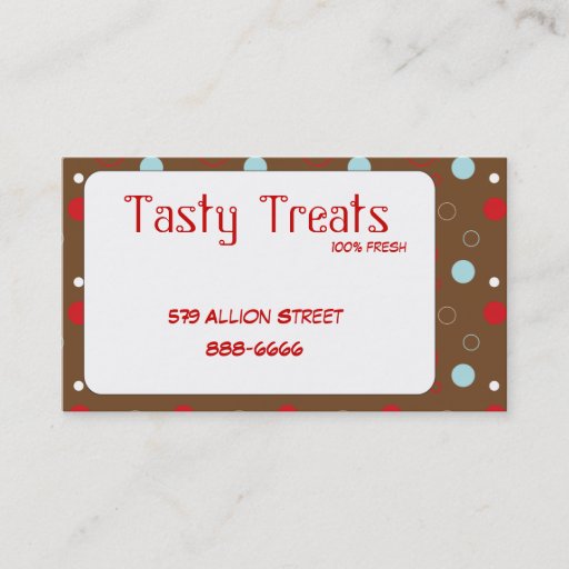 Customizable Polka Dot Frame Business Cards