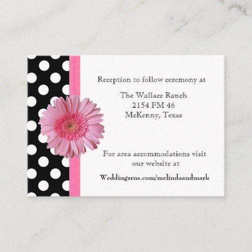 Polka Dot &amp; Gerber Daisy Wedding Enclosure Card Business Cards